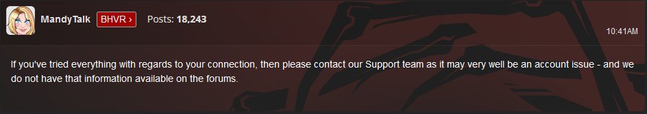 Current account related bug (if you start to queue, you get this error). If you have this issue, contact the support (PlayerID is in your settings at the bottom)
support.deadbydaylight.com/hc/en-us