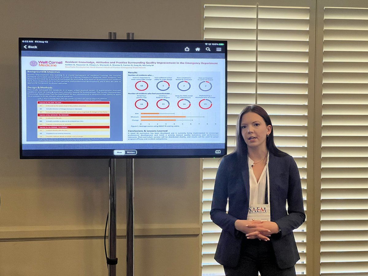 Danielle Haussner presenting at SAEM #SAEM22 <a href="/NYEmergency/">NYP Columbia/Cornell Emergency Medicine Residency</a> <a href="/ColumbiaEM/">Columbia Emergency Medicine</a> <a href="/TheGargFather/">Manish Garg</a> <a href="/AngelaMMills/">Angela Mills MD</a> <a href="/DrSharma_NY/">Dr. Rahul Sharma</a> <a href="/BrennaFarmerMD/">Brenna Farmer MD</a>
