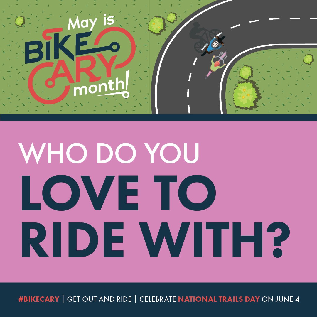 caryncgov's tweet photo. We invite you to come out and explore the greenways on two wheels!  So bring your helmet, bike, and whoever you love to ride with and #BikeCary!

For more information, please visit https://t.co/jcF9M9n8jI. https://t.co/aKIsIn6KH5