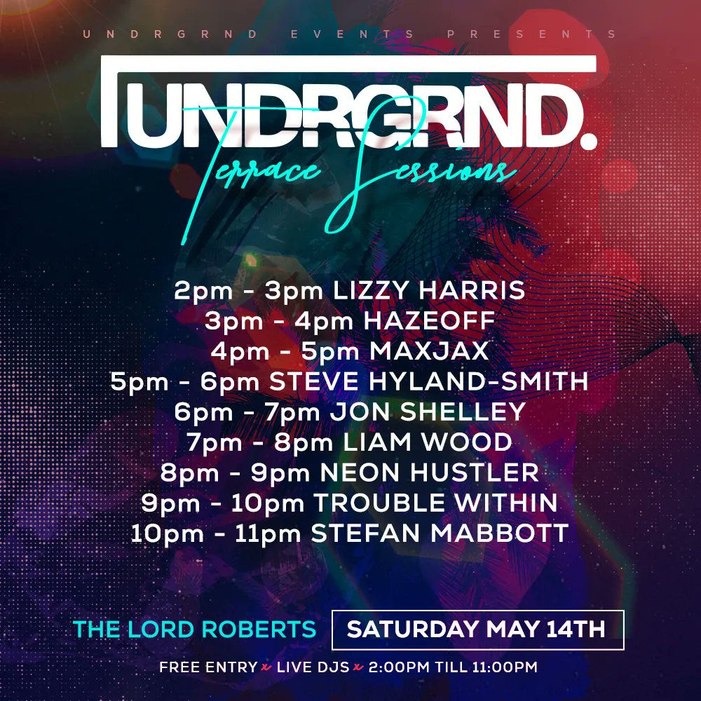 Trouble_within's tweet photo. Set times for tomorrow. Weathers looking good and it's free entry. If you're in Nottingham come say hi.

#TroubleWithin #undrgrnd #thelordroberts #terrace https://t.co/KcfzKGjCh4