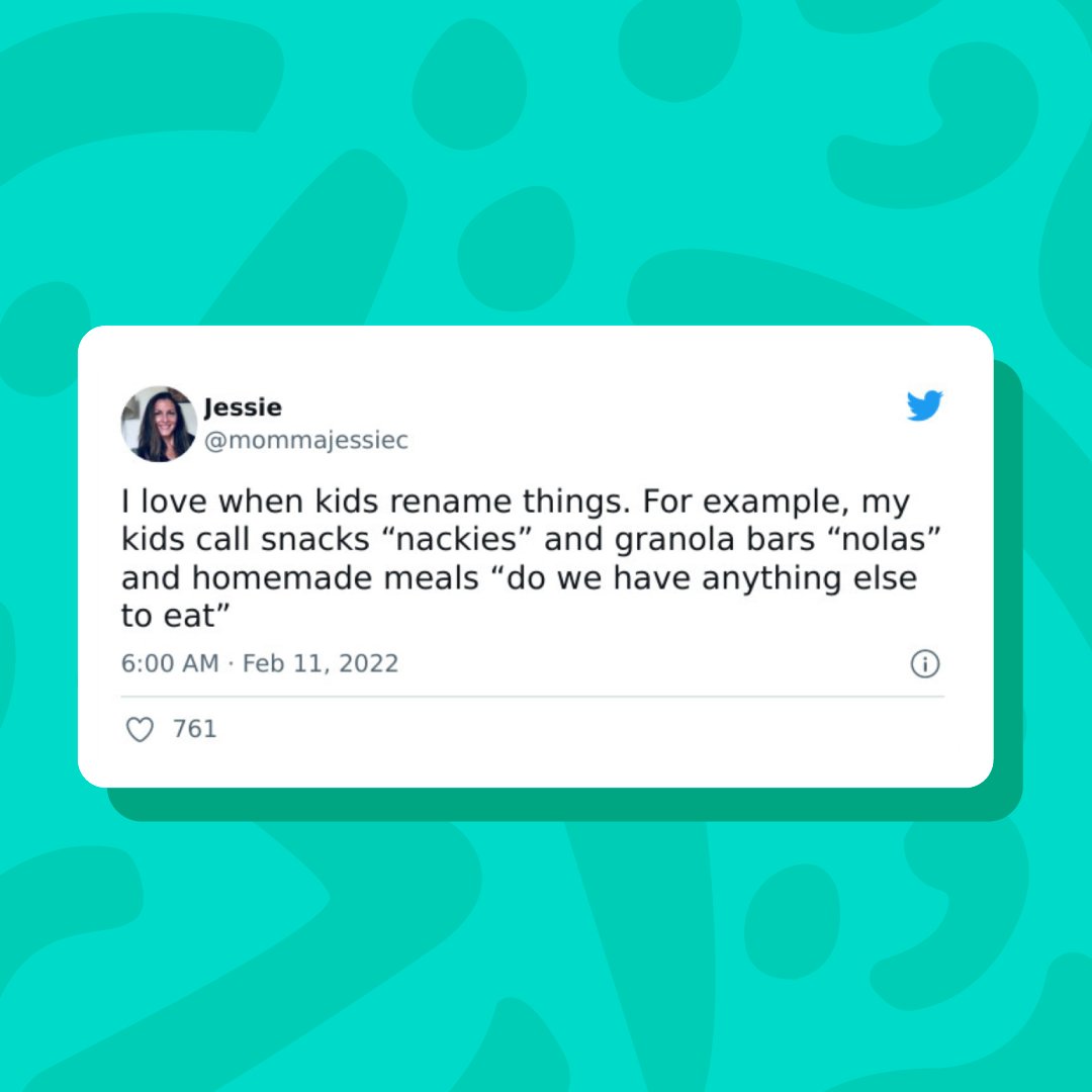 The last line is the best! Thanks @mommajessiec for the laugh. What's the funniest thing your child has said lately? #parentingtweets #toddlertalk #talkingbaby