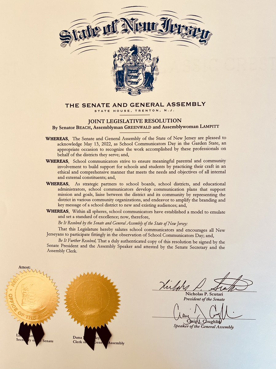 📣Today is the inaugural #SchoolCommunicatorsDay and we’ve made it official here in @NJGov @NJASANews @NewJerseyDOE @NJPSA @njsba @NSPRA