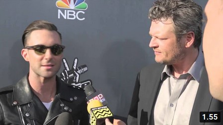 SHEFANI_News's tweet photo. The Voice - S06 - On 'AfterBuzz TV' with Jason Ikeler. Adam Levine and Blake Shelton: 'The Voice' Red Carpet Interview at 'Sayers Club, Hollywood (04.04.2014) #BlakeShelton #AdamLevine #Usher #Shakira #TheVoice #JasonIkeler #AfterBuzzTV https://t.co/51qrmDFkSf https://t.co/3O5bYYFPdW