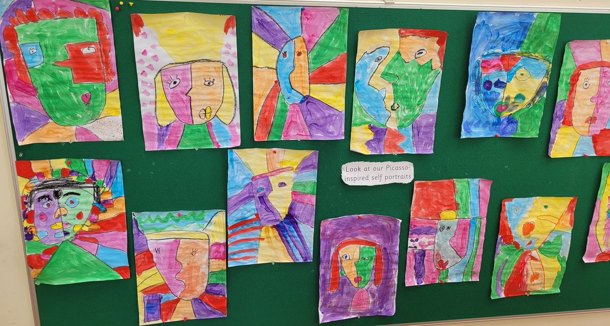 Junior Infants loved painting these Picasso self portraits today 🎨🖌 <a href="/kinvarans/">Kinvara NS</a>