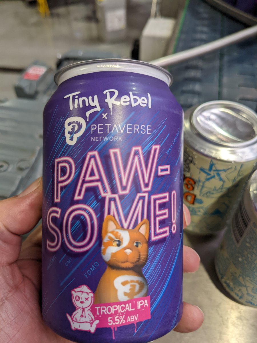 PetaverseNetwrk's tweet photo. Having a sister brewery definitely has its perks...

Introducing "Paw-Some!" Tropical IPA - the first collaboration release from Petaverse Network @TinyRebelGames and @tinyrebelbrewco  .

For now, a very limited run for friends of the Petaverse Network.

#LFG https://t.co/BJt5w4gOsV