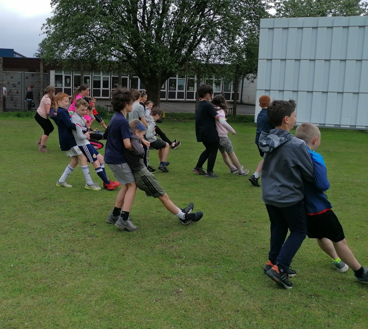 DounePS's tweet photo. Today's P6&amp;7 Fitness and Running Club focus was sprinting. Strength training involved paired wheelbarrow, bear crawl and drag. We ran 7x50m sprints and finished with Up Down Sally push ups or squats. Another excellent session, thanks @KJ_Croxton 💪⏩👟 https://t.co/VpnHw97SMJ