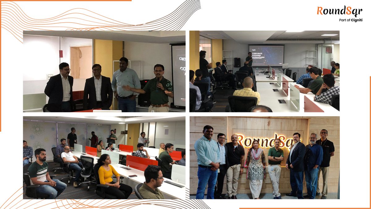 RoundSqr's tweet photo. Thank you, @saivram, @subhendupatnaik, @iamitkapoor, and @midhun_pingili for an engaging conversation on the @Cigniti Brand - Past, Present, and Future.
#cigniti #roundsqr #digitaltransformation #digital #office #team #marketing #insights #digitalengineering #digitaljourney https://t.co/tzW9vujYNZ