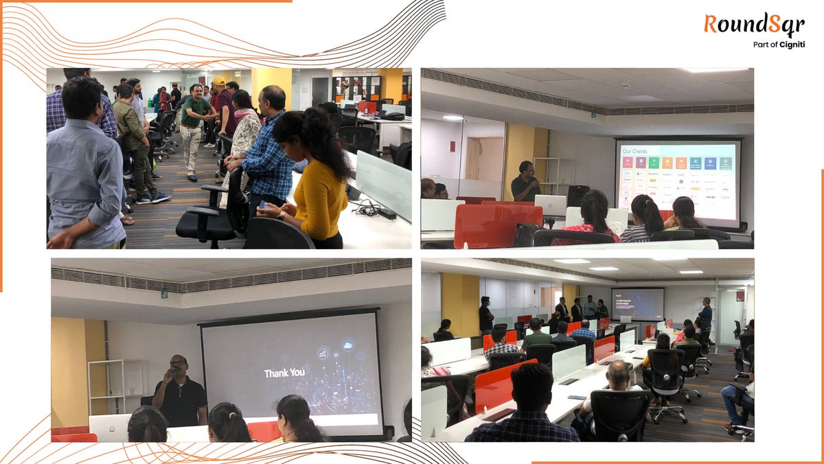 RoundSqr's tweet photo. Thank you, @saivram, @subhendupatnaik, @iamitkapoor, and @midhun_pingili for an engaging conversation on the @Cigniti Brand - Past, Present, and Future.
#cigniti #roundsqr #digitaltransformation #digital #office #team #marketing #insights #digitalengineering #digitaljourney https://t.co/tzW9vujYNZ