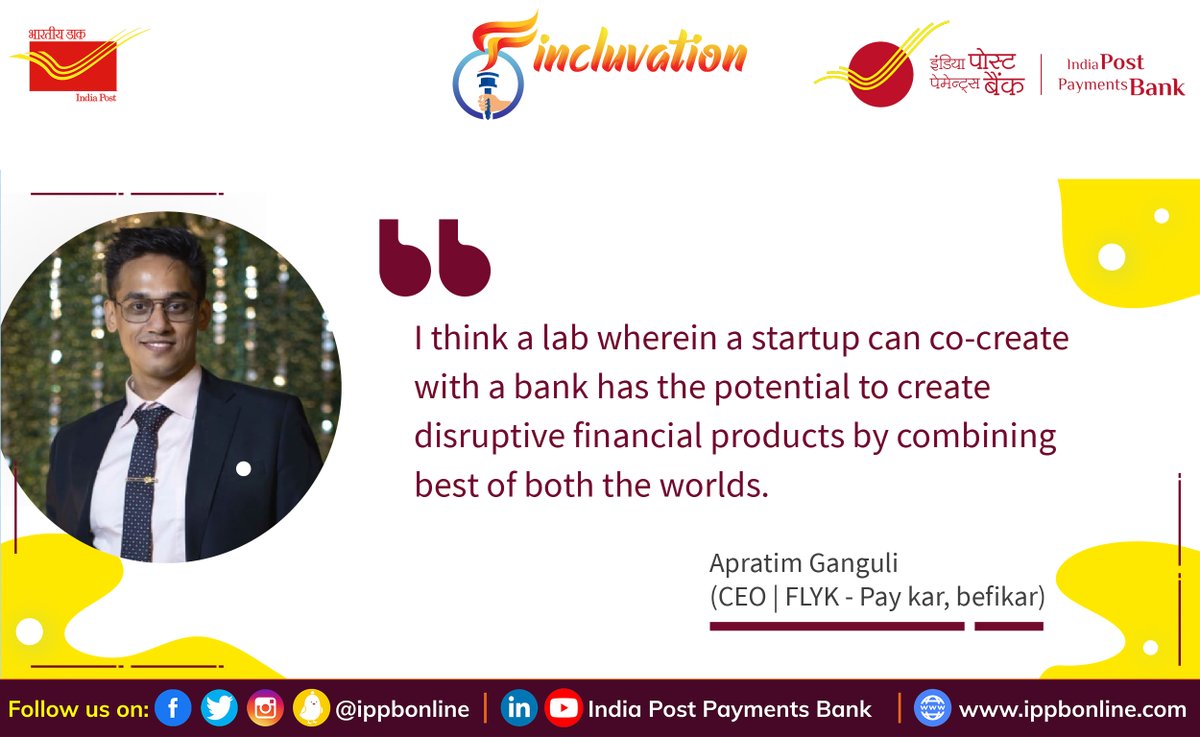 We asked a few emerging startups about their thoughts on Fincluvation. Nothing better than hearing from Mr. Apratim, founder and CEO of Flyk, being excited about the blending of technology and financial services. (1/4)