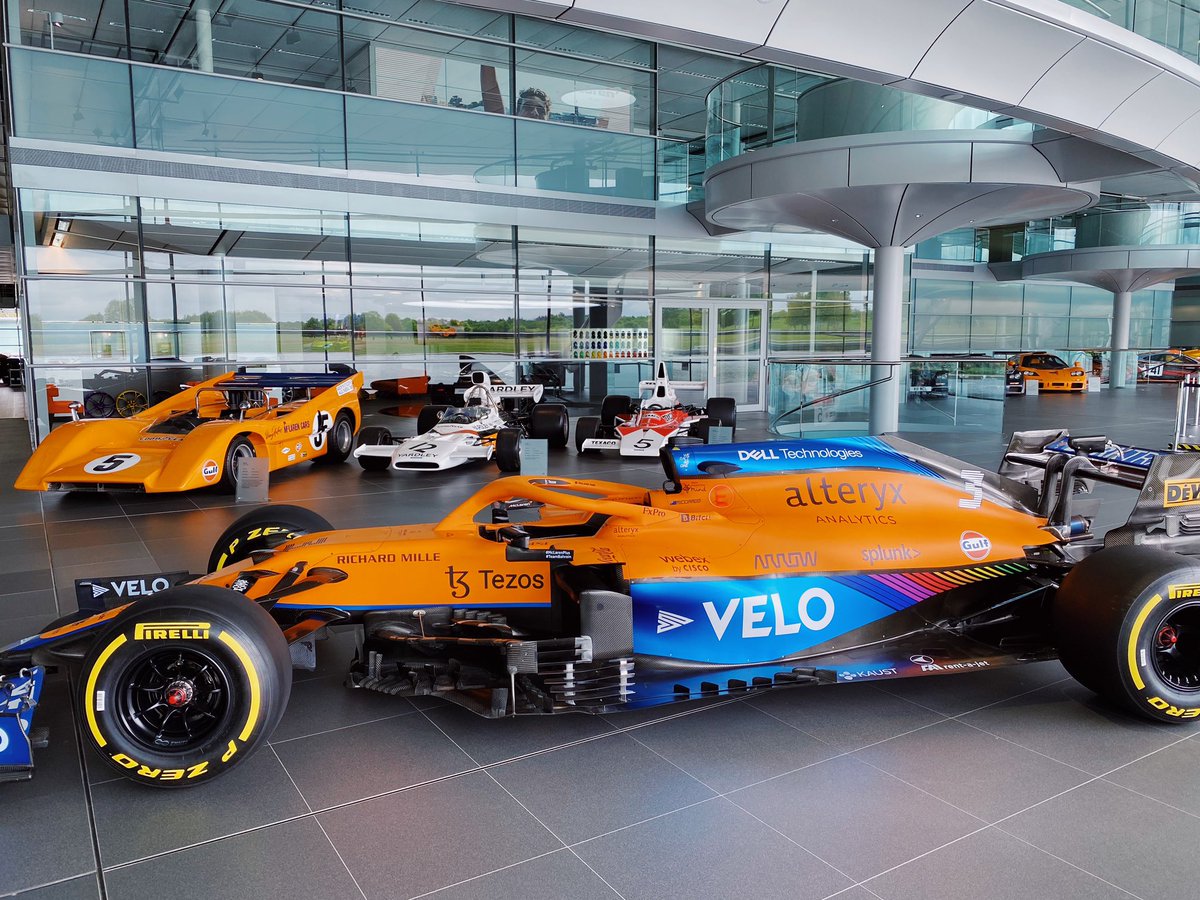 F1Cheerleader's tweet photo. Just did a lil presenting for McLaren! 🧡😃🙌 

Thanks to @McLarenF1! 

Shout out to Sir @LewisHamilton for his work in #Diversity, opening doors! #RoleModel 

#motorsports #presenter #F1 #McLaren #MTC #f1presenter #motorsportspresenter #MiamiGP #FormulaOne https://t.co/II2vGYkW6A