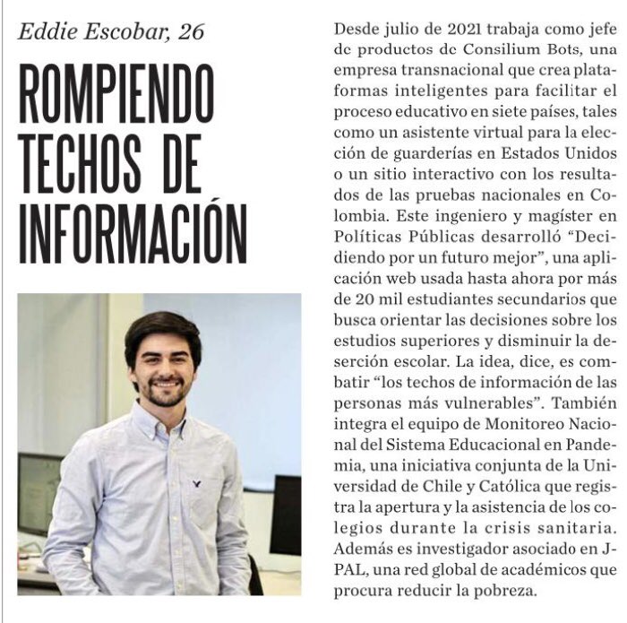 EMELab (@emelabuc) on Twitter photo Nuestro investigador asociado <a href="/EscJer/">Eddie Escobar Jerez</a> fue reconocido como uno de los #100JóvenesLíderes Estamos orgullosos de su trabajo y su aporte al país 🙌👏 Conoce más su historia 👇🏼 Nuestro investigador asociado <a href="/EscJer/">Eddie Escobar Jerez</a> fue reconocido como uno de los #100JóvenesLíderes Estamos orgullosos de su trabajo y su aporte al país 🙌👏 Conoce más su historia 👇🏼