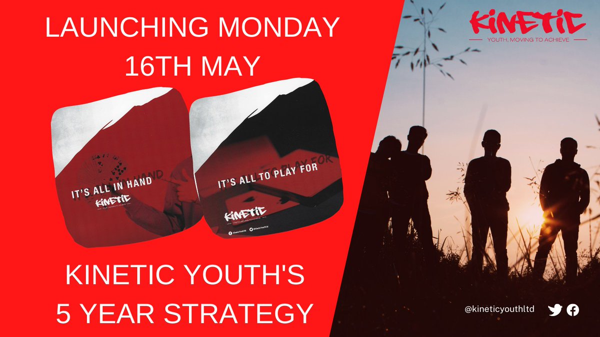 KineticYouthltd's tweet photo. On Monday the 16th May, Kinetic Youth are publishing their new 5 Year Strategy Document.

To recieve a copy directly to your inbox please visit the link below to sign up for our newsletter.

https://t.co/BoN8itvcVW https://t.co/K8gL87zX13
