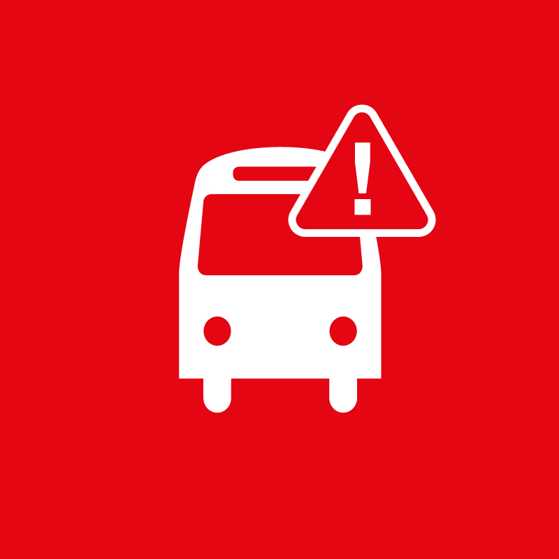 Pictograma bus en vermell.