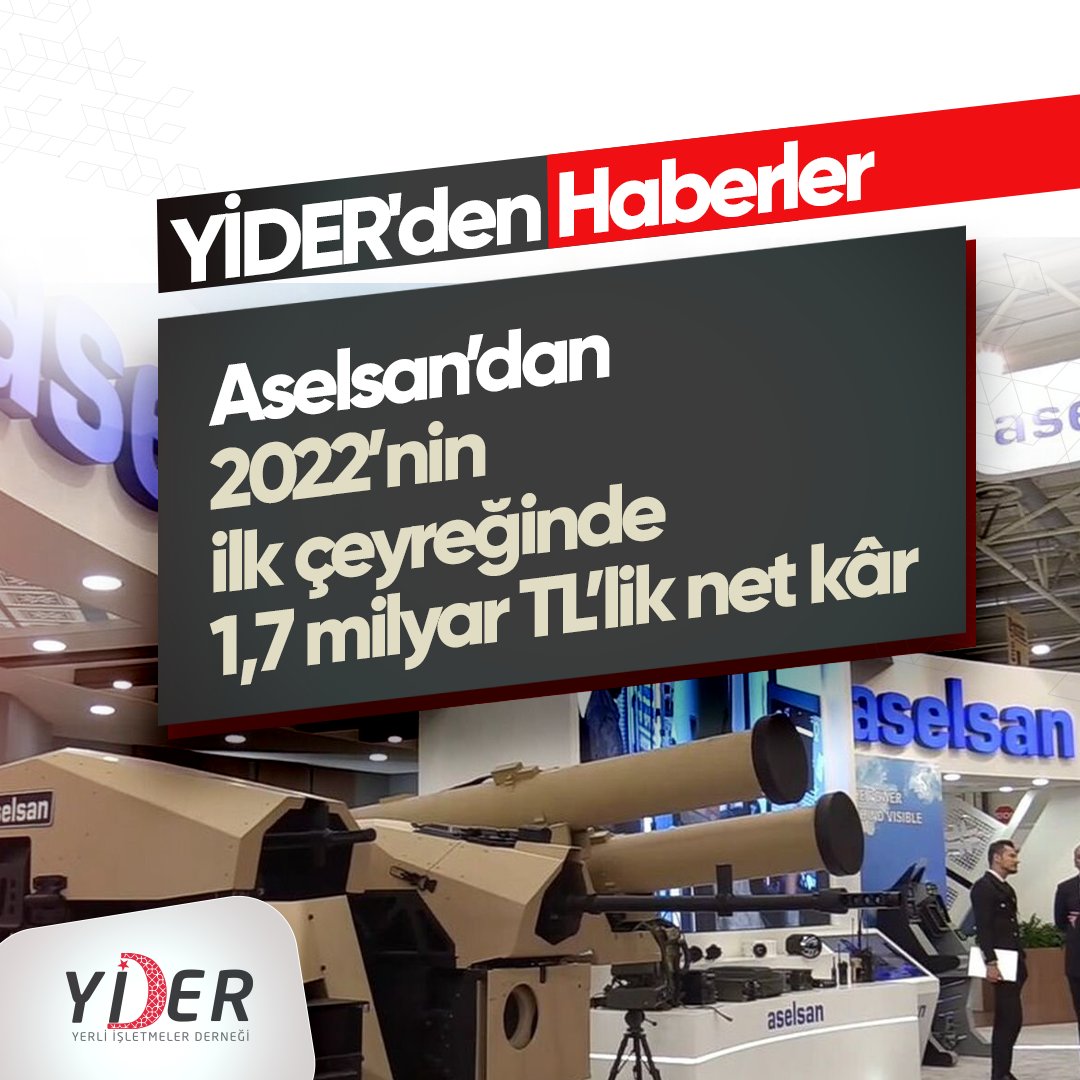 yider_tr's tweet photo. ‘Aselsan’dan 2022’nin ilk çeyreğinde 1,7 milyar TL’lik net kâr’

Aselsan, bu çeyrekte 1 milyar 313 milyon TL brüt kâr elde ederken, şirketin brüt kâr marjı yüzde 30 seviyesinde gerçekleşti.

🔴Aselsan’ın kar marjı hakkında ne düşünüyorsunuz?
..
#aselsan #yiderdenhaberler https://t.co/pMAePUg49Q