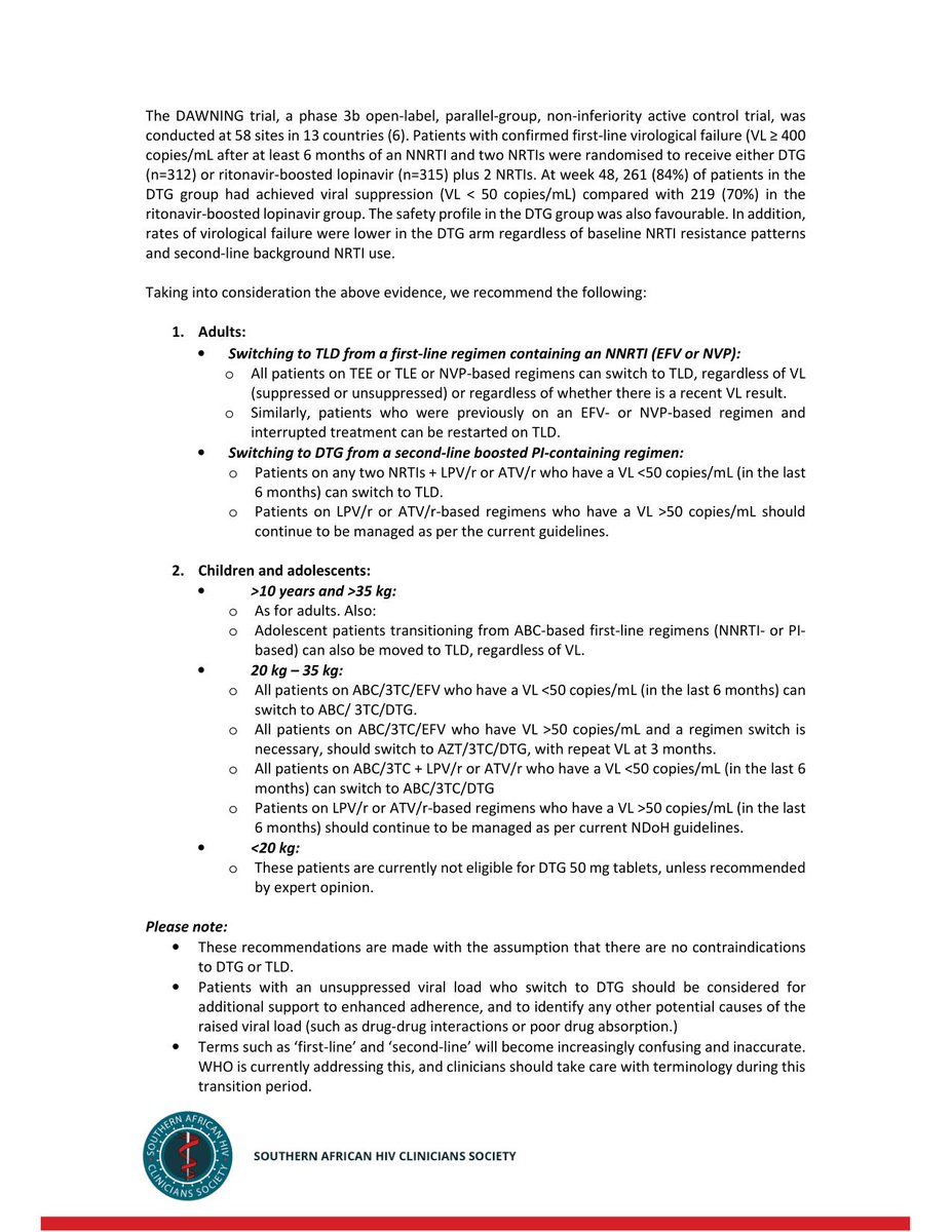 SAHIVSoc's tweet photo. Just out! #SAHCS Clinical Update, May 2022 
Use of #dolutegravir-based regimens for first- and second-line antiretroviral therapy. #HIVTreatment #healthcareworkers #PublicHealth @SpotlightNSP
@HealthZA @righttocaresa Link: https://t.co/39i3kL04yL https://t.co/0E6t6qxQ6L