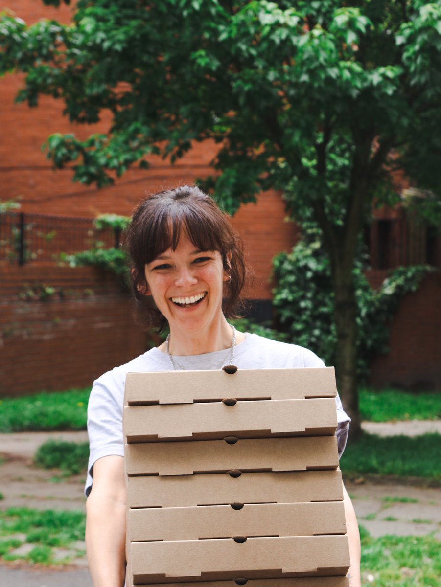 Meet Alex 👋 She’s been with us since 4th Feb and has delivered over 5,000 meals since then! ⁣

Here she is with some of the 15 pizzas <a href="/Honest_Crust/">HCSourdoughPizza</a> make for us fresh each week, for free, for one of the women’s shelters we work with 🧡