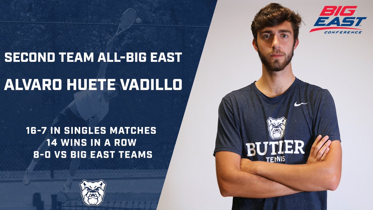ButlerUMTennis's tweet photo. ICYMI: A 14-match singles winning streak to end the season led Alvaro Huete Vadillo to his first All-#BEtennis selection #ButlerWay https://t.co/sD5PIqYcBJ