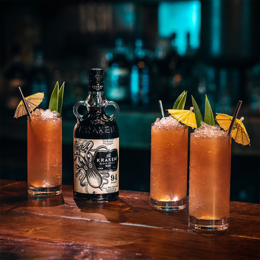 KrakenRum's tweet photo. When #NationalFruitCocktailDay lands on Friday the 13th, celebrate with a Cephalopunch. Recipe👇 #KrakenRum #StepIntoTheDark https://t.co/FSFxD9l6sj