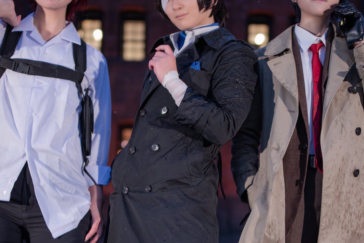 Kazehaya_COS's tweet photo. 【Cosplay/BSD】

　今宵も、迷ヰ犬に

─────────
Osamu.D*春弥さん
Sakunosuke.O*せなさん
Ango.S *風隼
photo*憐之さん
thanks* #ココフリ さん https://t.co/56YO9k70pg