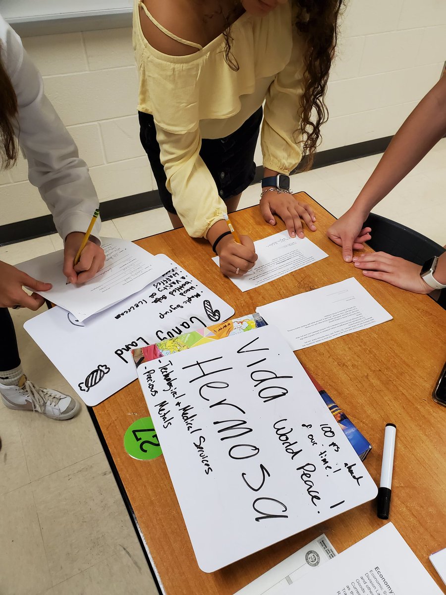 TinaPlatt3's tweet photo. Island country trade negotiations this morning! @CLHS_Principal @ChadBentley18 @AlexHigbyCLHS @canyonlakehs @laurensmithclhs @Supt_comalisd @SecondaryComal #thelakeisrising #futureambassadors https://t.co/nVlpURwkAi