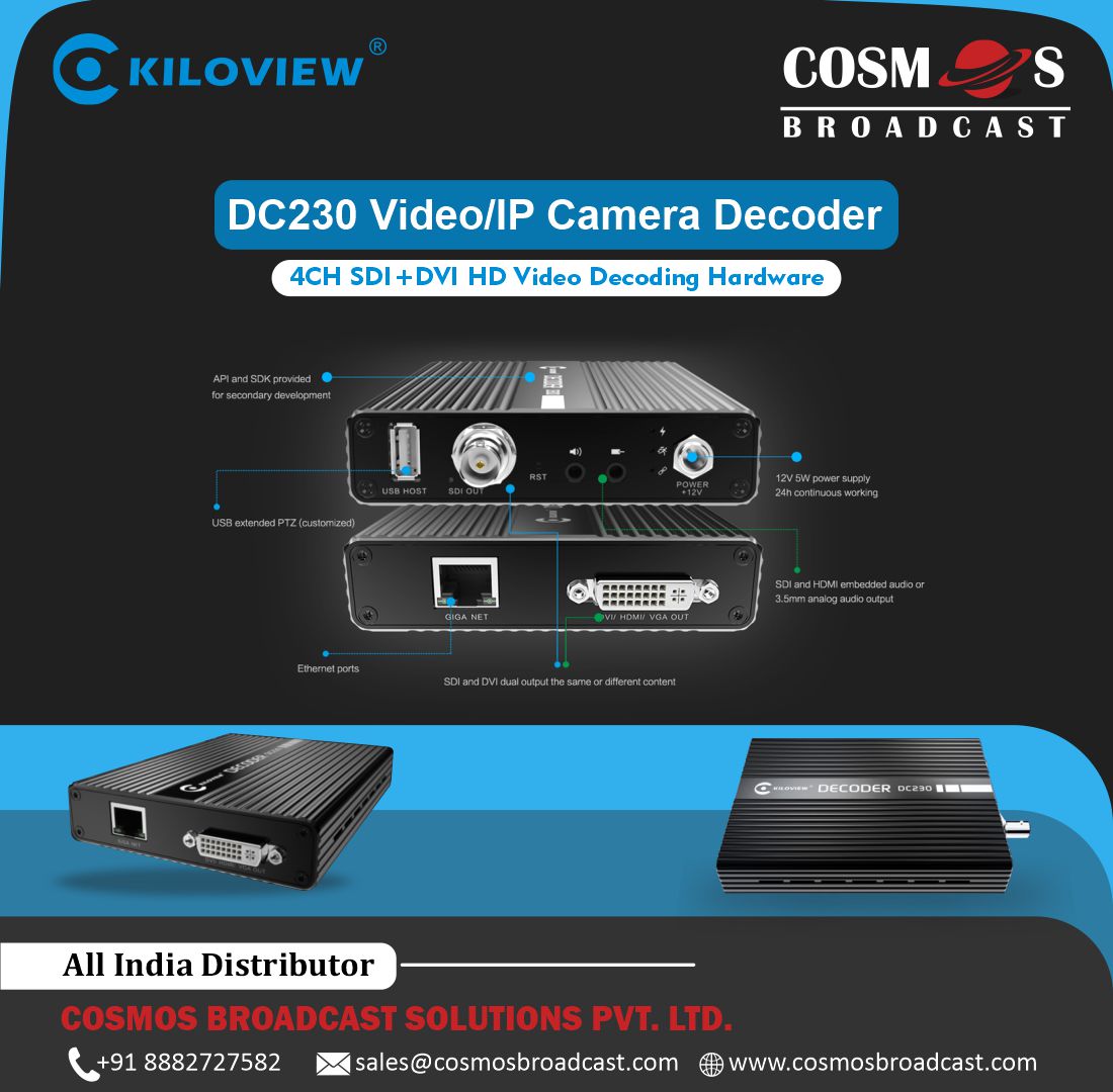 PvtCosmos's tweet photo. DC230 Video/IP Camera Decoder
4CH SDI+DVI HD Video Decoding Hardware
.
.
.
.
#cosmos #cosmosbroadcast #kiloview #DC230 #HD #Audio #NDI #SRT #HDMI #Video #Videodecoder #professional #encoding #decoding #IP #camera #Multichannel https://t.co/8OmZOyrUZ2