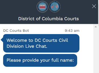 DC_Courts's tweet photo. Do you need help or some guidance on a matter in the Superior Court of DC's Civil Division, like in our Landlord / Tenant Division - you can live chat w/ a court rep right now. #DCCourt's are here to help you. #OpenToAll #TrustedByAll #JusticeForAll
https://t.co/Vqm0ahORvJ https://t.co/u2GO3YFmKX