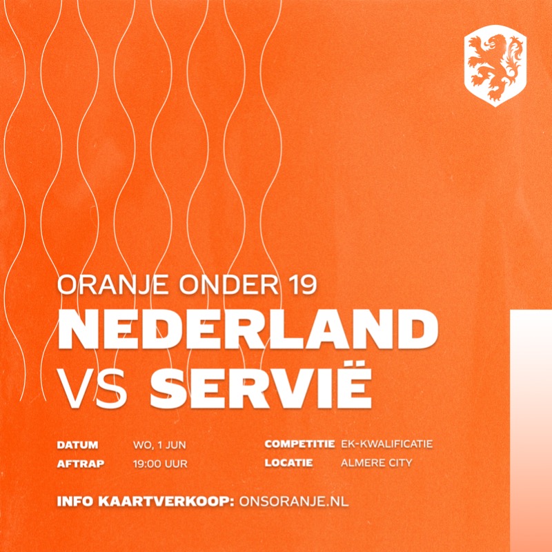 AlmereCityFC's tweet photo. 🦁 𝗟𝗮𝗮𝘁𝘀𝘁𝗲 𝗸𝗮𝗻𝘀!
Morgenavond speelt @OnsOranje O19 in het Yanmar Stadion tegen Servië O19. Tickets voor deze wedstrijd zijn 𝐆𝐑𝐀𝐓𝐈𝐒!
#AlmereCity #nedser