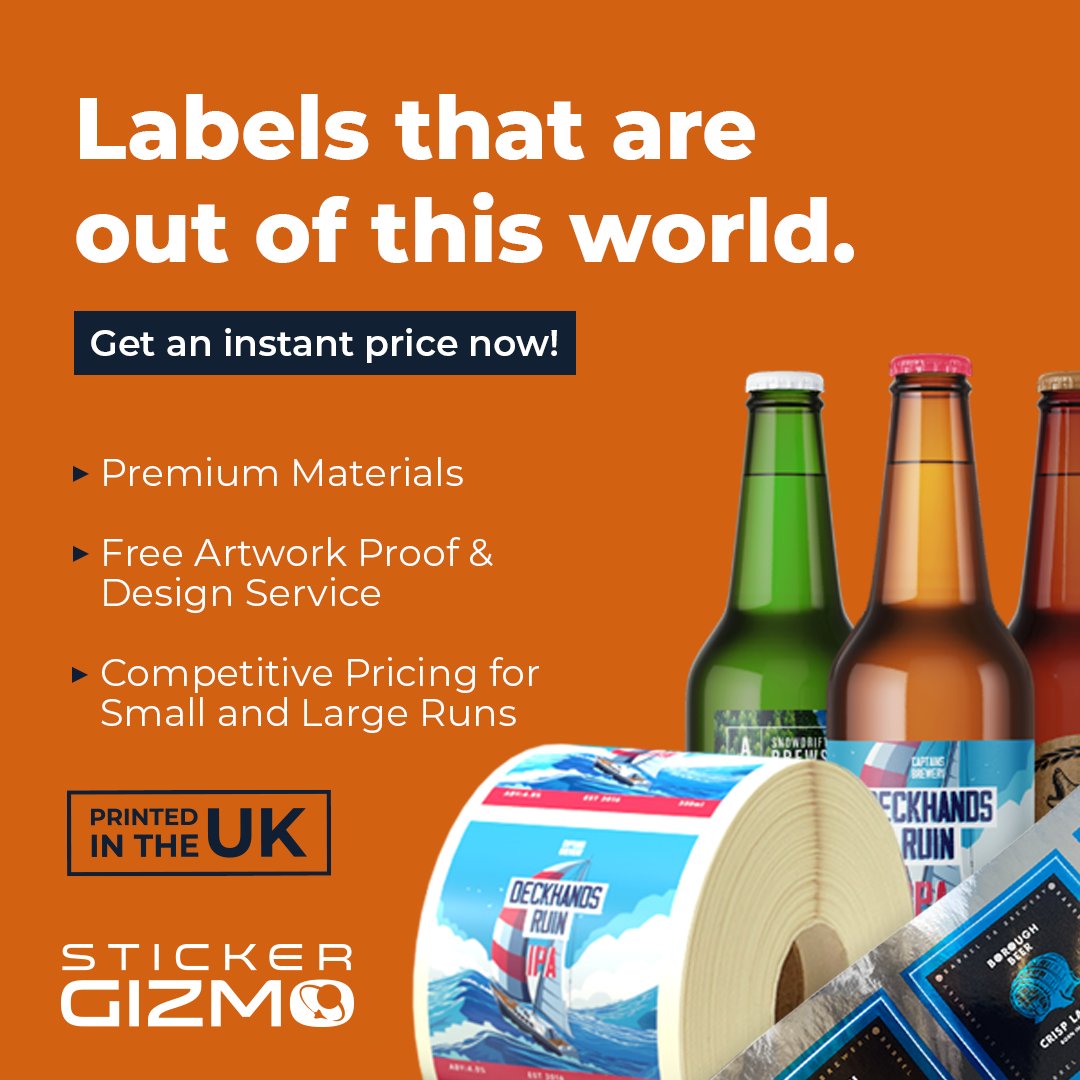 🍺 🥫 At <a href="/StickerGizmo/">Sticker Gizmo</a> their passion is to provide an amazing service so they can save you time and money whilst delivering amazing quality #labels. You can get an instant price + order #online or contact one of their team by email, live chat, or telephone bit.ly/3lax3kQ