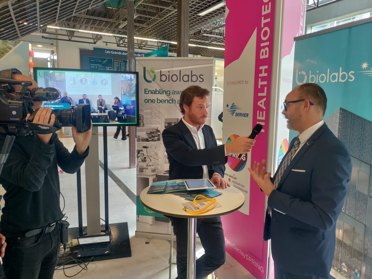 ✅ Hier nous étions sur le Stand @Servier pour vous rencontrer au Salon @PSaclaySPRING . L'occasion pour Philippe Guédon, directeur de site de BioLabs Paris-Saclay de présenter ce beau projet à l'ensemble des start-up présentes. #innovation #biotech #lifesciences #saclay