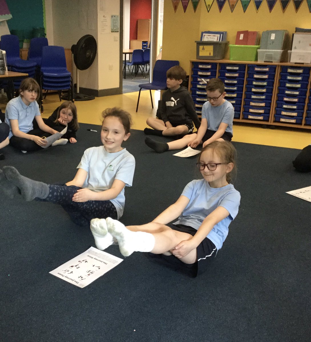 Year 4 have been practising yoga poses this afternoon. We have learned six poses: dolphin, moon, mountain, rainbow, boat and bird. Some were very challenging, especially the moon and the bird.