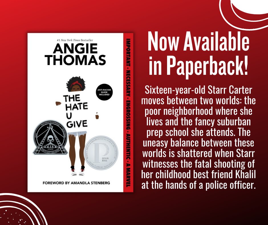 THE HATE U GIVE by #1 New York Times bestselling & award-winning author @angiecthomas is now available on our Marketplace in paperback and includes a foreword and an antiracism guide. Shop now! - https://t.co/vw6Nt8IgtS https://t.co/RvA10yqrR0