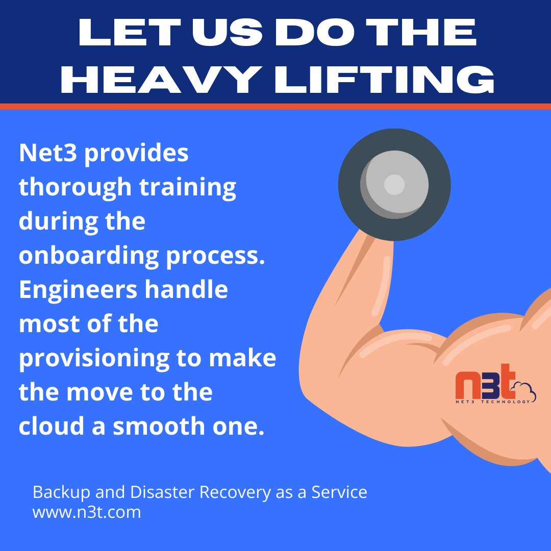 N3TTech's tweet photo. Gain #CloudConfidence with Net3's thorough onboarding and training of products! Our certified Net3 engineers ensure you have a smooth move to the cloud.
#CloudAdoption #CloudMigration #CustomerSuccess https://t.co/gKL2A8x0Ig