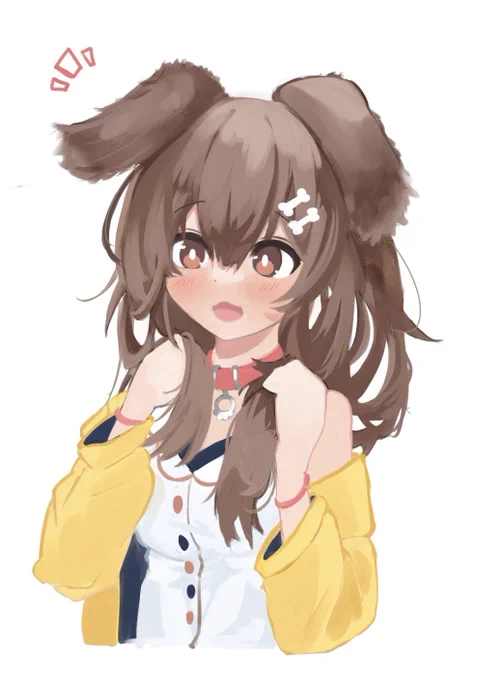 #できたてころね 毎日お絵描きチャレンジ33日目!髪下ろしころさん! 