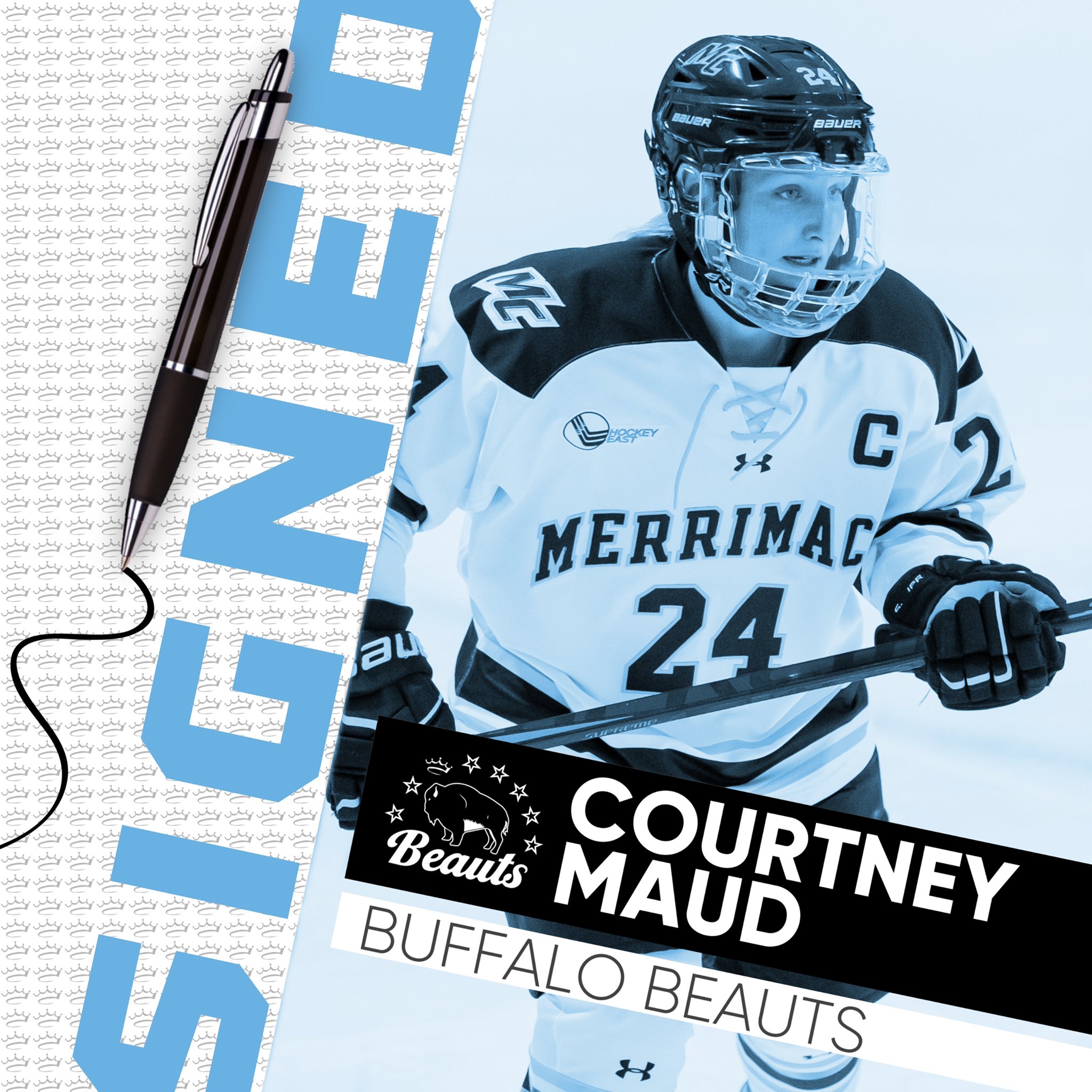 Beauts Sign Merrimack Captain Courtney Maud