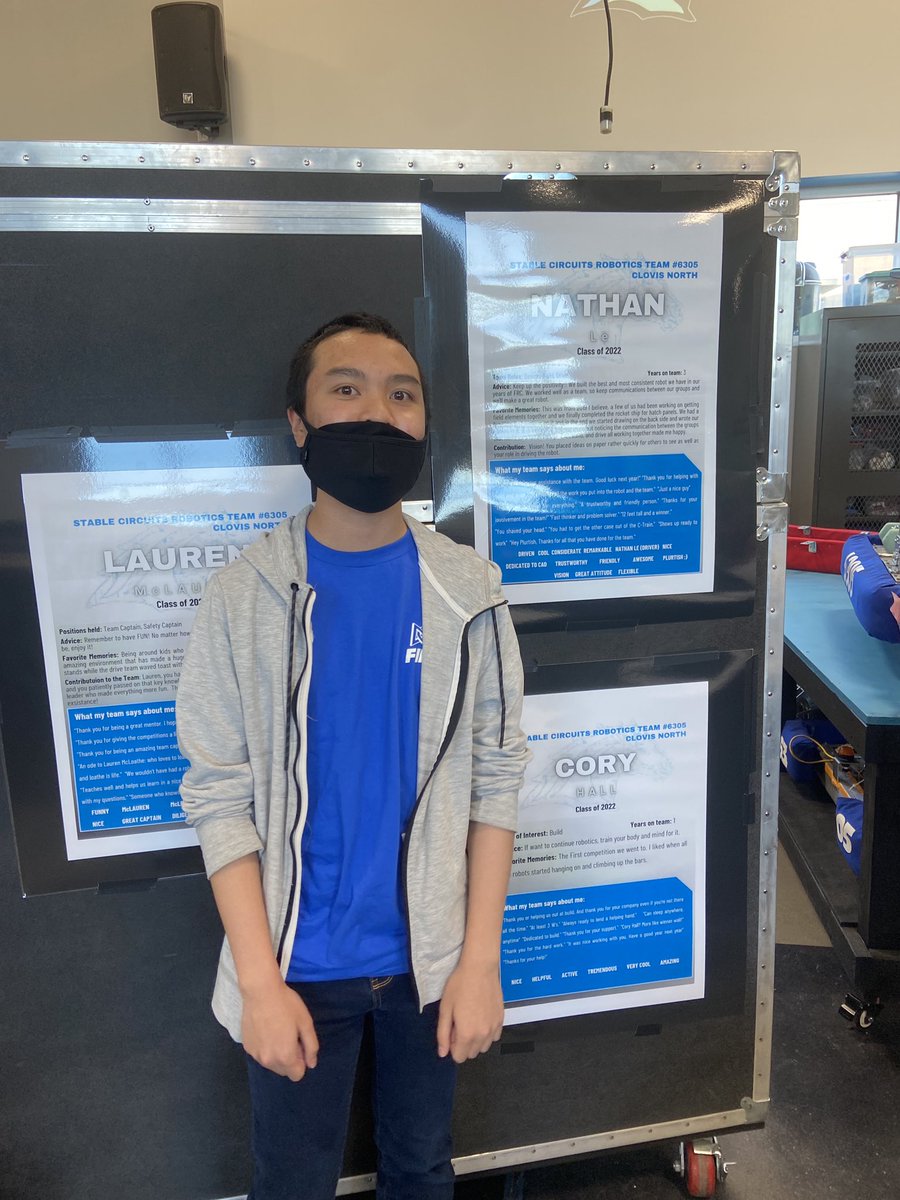 team6305's tweet photo. SENIOR SPOTLIGHT: Nathan Le
Nathan has been on the team for about 4 years in drive and build. He also helped us with the visual design of the robot by sketching our prototypes.
Some students have said:
"Fast thinker and problem solver."
"Shows up ready to work."
Thank you! https://t.co/Imc0IWXRut