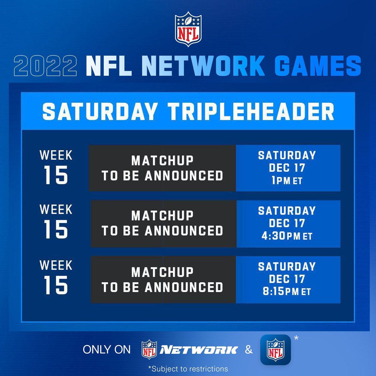 nfl-network-on-x-3-games-1-day-week-15-tell-us-who-do-you-want-to-see-in-the-saturday-tripleheader-schedulerelease-https-t-co-4acqgdrpox-x
