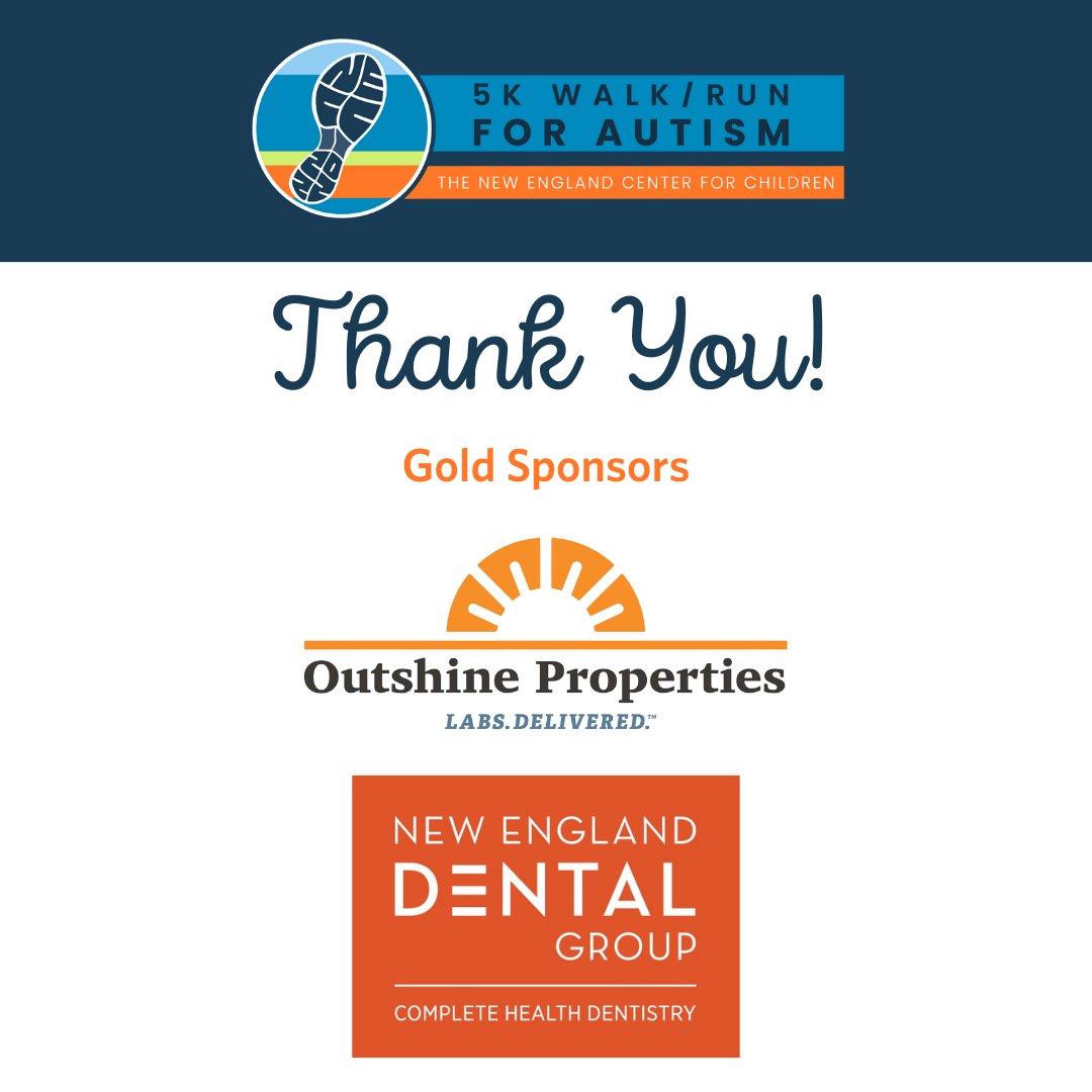 A big thank you to <a href="/NEDG_/">New England Dental Group</a> and Outshine Properties for their gold level support of our annual 5K Walk/Run for Autism! Their support provides so many great opportunities for our students! Thank you!

 #NECC #TeamNECC #NECCforAutism