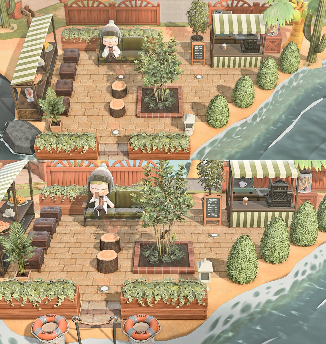 飛行場横の小さな砂浜にカフェができました☕
#あつ森写真部 #ACNH