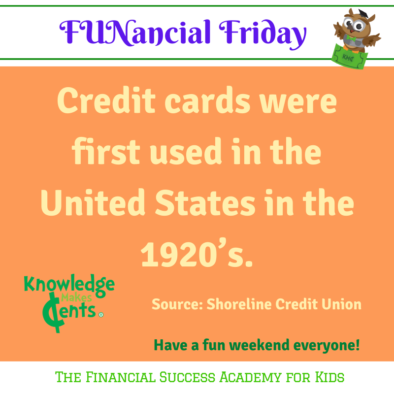 KMCents's tweet photo. Over a hundred years of using credit cards!
#FUNancialFriday #KMCents #FinancialSuccessAcademyForKids #TeachKidsAboutMoney #MoneySmartKids #FinancialLiteracyForKids #FutureMillionaires https://t.co/nLWILqplGG
