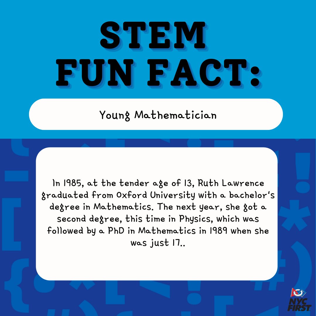 nycfirst's tweet photo. Happy #STEMFactFriday! Enjoy this fun fact about a young mathematician! https://t.co/GAtA36uPTq
