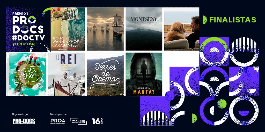 <a href="/NetflixES/">Netflix España</a> <a href="/brutalmedia/">Brutal Media | Grupo BBC Studios</a> <a href="/IniciaFilms/">Inicia Films</a> <a href="/pecadofilms/">Pecado Films</a> <a href="/truedayfilms/">truedayfilms</a> <a href="/tv3cat/">TV3 és ara @Som3Cat</a> <a href="/la_kaseta/">la kaseta</a> Finalistas a la mejor serie #documental televisiva en los Premios PRODOCS #DocTV ⬇️

📺Cos pés na Terra. 
📺El Rei. Joan Carles I, mitja vida a Marivent.📺Terres de cinema. 
📺¿Dónde está Marta?