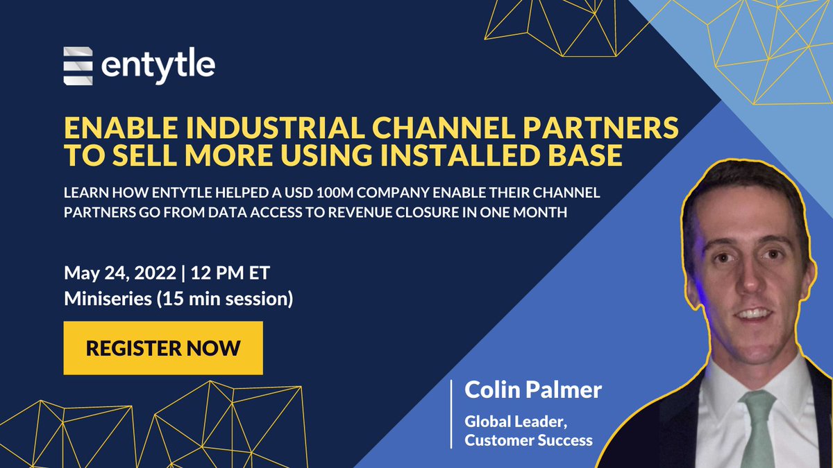 entytle's tweet photo. Channel partners are valuable for Industrial OEMs. Learn how you can enable them to sell more using Installed Base.
Register Now: https://t.co/FH1ATomK7Q
#leaderstoleaders #GetItRightIn22 #entytle #InstalledBase #IBP #InstalledBasePlatform #DataAccess #IndustrialOEM #miniseries https://t.co/3OPuCgcTb8
