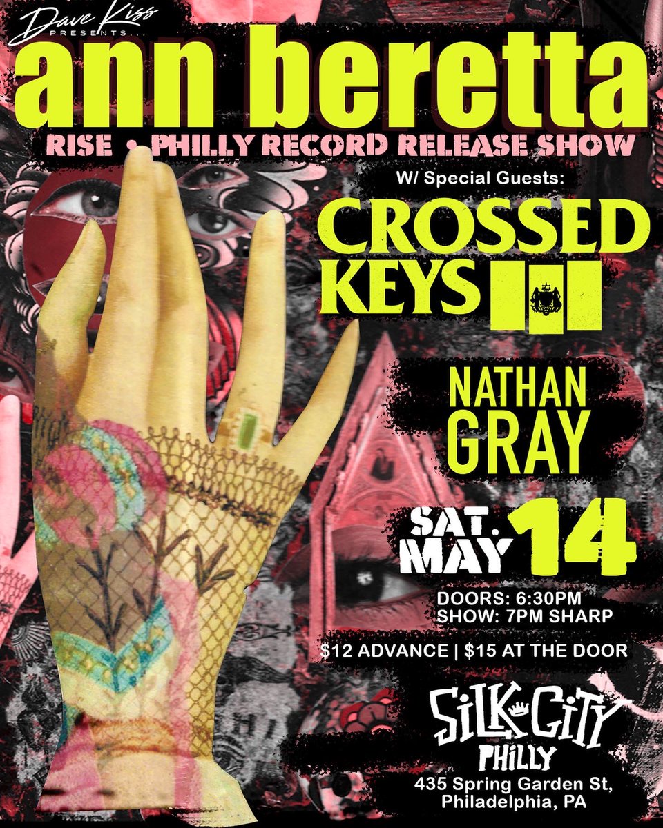 crossedkeysphl's tweet photo. This show is TOMORROW! Then we have nothing on the books. So nows your chance! Your boys, @annberettarva and @nathangraysongs at SILK CITY courtesy of @davekisstweets - sick photo of Sally Joshy Raphael by @ohheyAM https://t.co/9po2Bq3upn