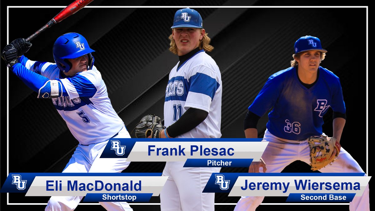 BUPilotsBB's tweet photo. Congratulations to Frank Plesac, Eli MacDonald, and Jeremy Wiersema as they were selected to the 2022 NCCAA North Central All-Region Team!  All three of these men worked extremely hard throughout the season and deserve this award!  Congratulations! #TEAM https://t.co/tSENSyWHcT