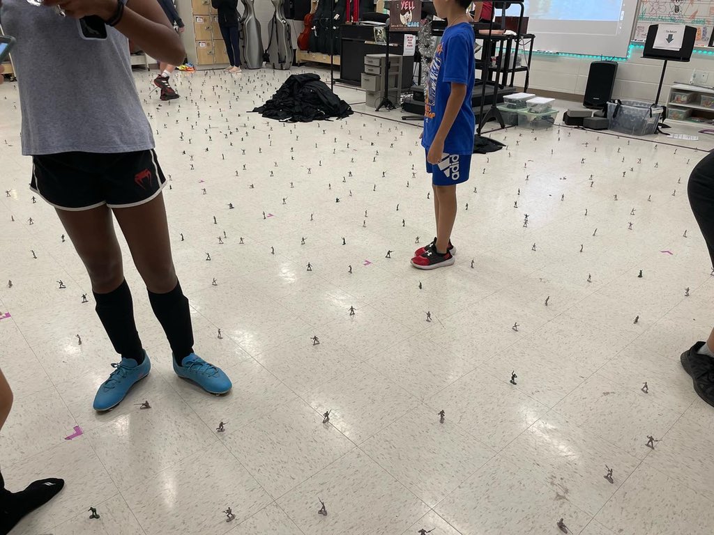 DowningMSOrch's tweet photo. Happy Friday the 13th from the 8th Grade Boys Soccer Team. #prankwarsreturn 🪖 https://t.co/1Ey1WHlKdd