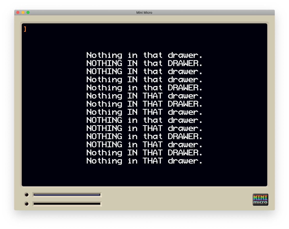 Triobligisto's tweet photo. New #tweetcode for #miniscript #minimicro
Based on the "File Not Found a BASIC Poem for Ron Padgett" by Nick Montfort @nickmofo - https://t.co/5plmSPEE2P
Which is based on "Nothing in That Drawer" by
Ron Padgett https://t.co/mosEgNCKye https://t.co/c90lIzppbu