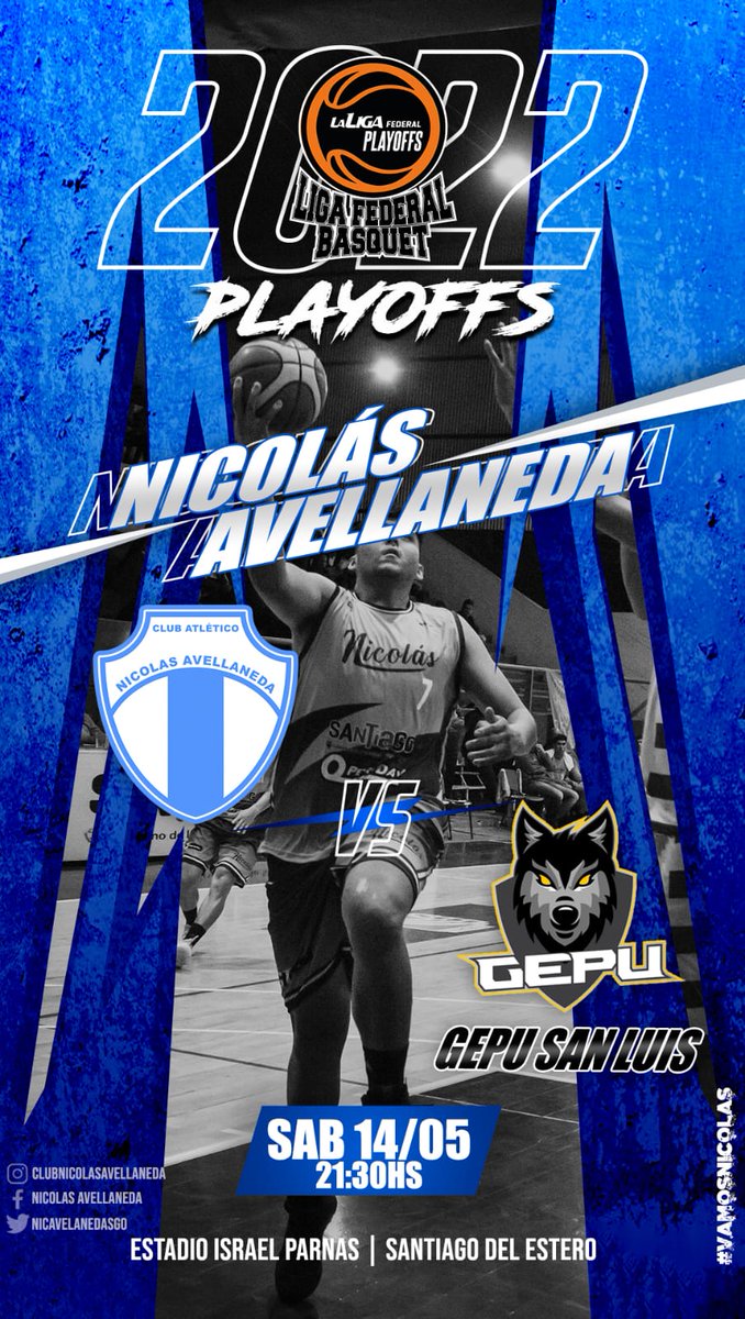 #LigaFederal #VamosGuerreros

Se viene la parte mas lindo del torneo los Play Offs  interdivicional de la liga federal y el celeste juega ante GEPU (san Luis) y te esperamos para alentar en independiente BBC Salta 545 este Sábado desde las 21:30 para alentar a nuestro guerreros
