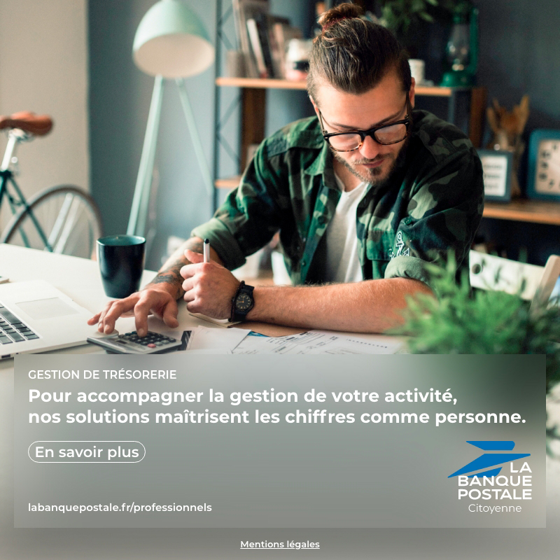 LaBanquePostale's tweet photo. Gestion de trésorerie. 

La Banque Postale vous accompagne pour simplifier votre gestion. Découvrez nos solutions pour piloter vos dépenses professionnelles, accélérer vos encaissements et optimiser votre trésorerie.