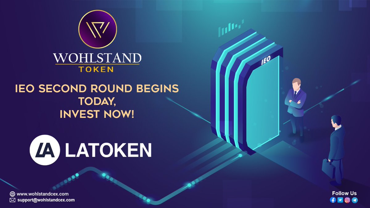 WOHLSTANDCEX's tweet photo. The second round of the IEO begins today on @latokens. Why are you waiting? Buy your tokens now!
https://t.co/8D1SckzQK9
#wcex #wohlstandcryptoexchange #wohlstandecosystem #LATOKEN #WT #cryptocurrencies #Crypto https://t.co/MDir05Og07