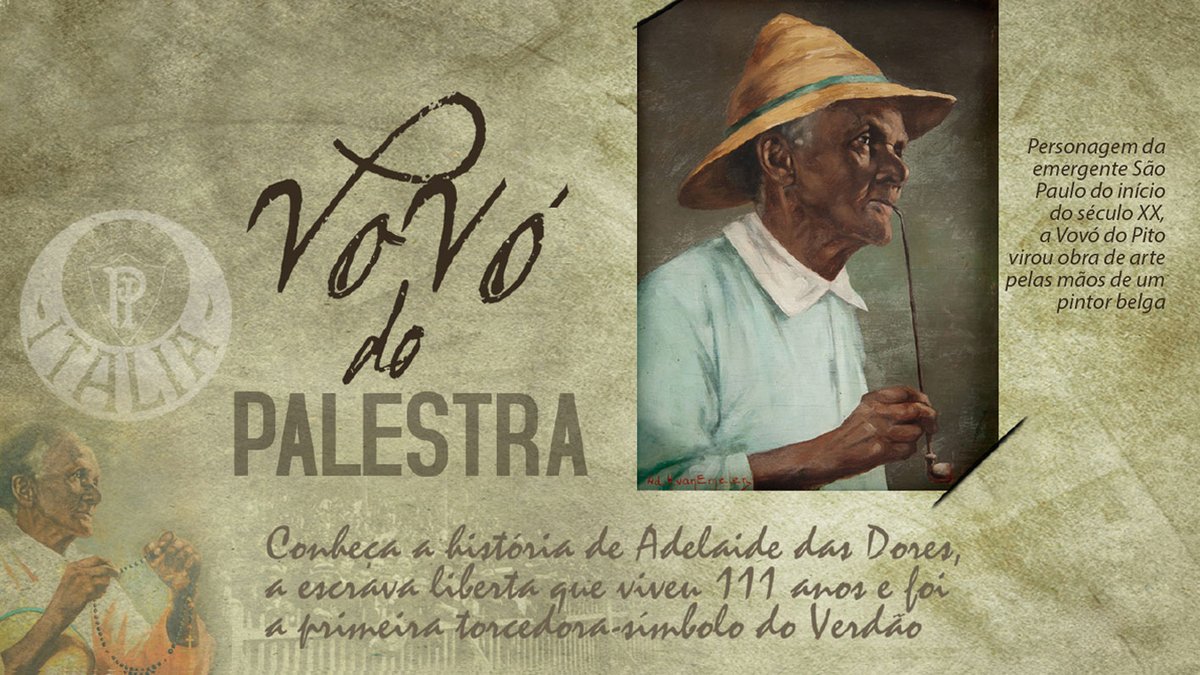 Palmeiras's tweet image. Escrava liberta que viveu por 111 anos, Adelaide das Dores, a "Vovó do Pito", é considerada a primeira torcedora-símbolo da nossa história!

Conheça a sua trajetória 🫶 ➤ bit.ly/3wbbEi0

#AvantiPalestra
